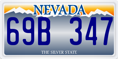 NV license plate 69B347