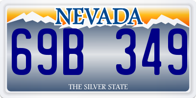 NV license plate 69B349