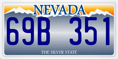 NV license plate 69B351