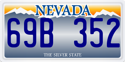 NV license plate 69B352