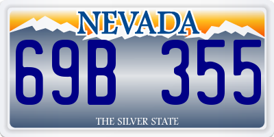 NV license plate 69B355