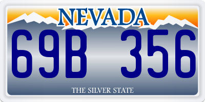 NV license plate 69B356