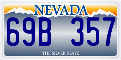 NV license plate 69B357