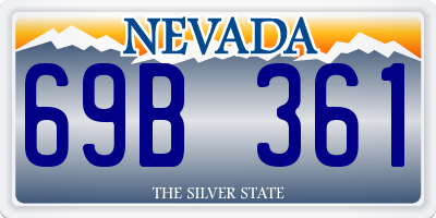 NV license plate 69B361