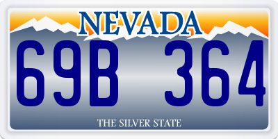 NV license plate 69B364