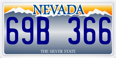 NV license plate 69B366