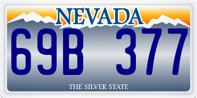 NV license plate 69B377