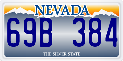 NV license plate 69B384