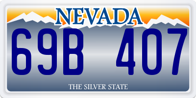 NV license plate 69B407