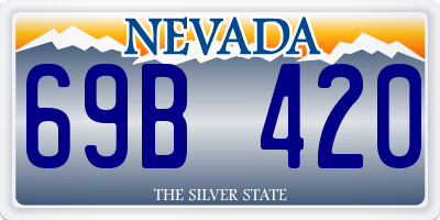 NV license plate 69B420