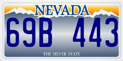 NV license plate 69B443