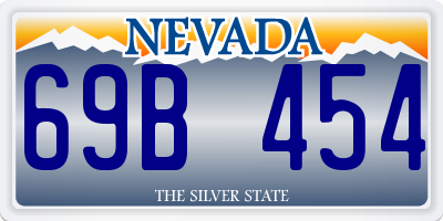 NV license plate 69B454