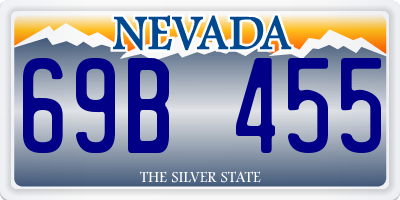 NV license plate 69B455