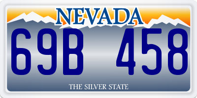 NV license plate 69B458