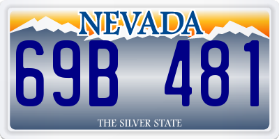 NV license plate 69B481
