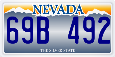 NV license plate 69B492