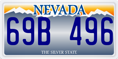 NV license plate 69B496