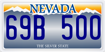 NV license plate 69B500