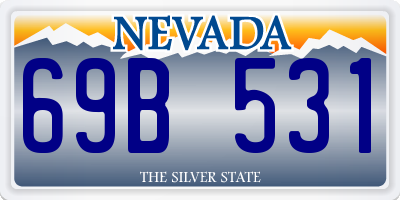 NV license plate 69B531