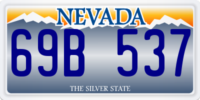 NV license plate 69B537