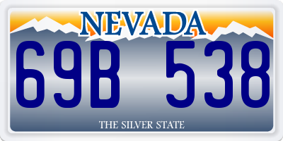 NV license plate 69B538