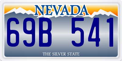 NV license plate 69B541