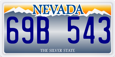 NV license plate 69B543