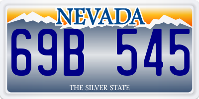 NV license plate 69B545