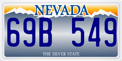 NV license plate 69B549