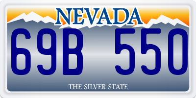 NV license plate 69B550