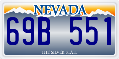 NV license plate 69B551