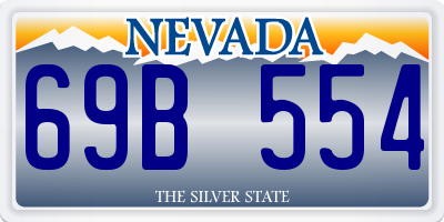 NV license plate 69B554
