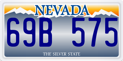 NV license plate 69B575
