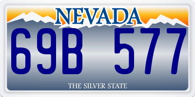 NV license plate 69B577