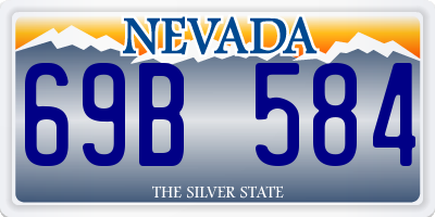 NV license plate 69B584
