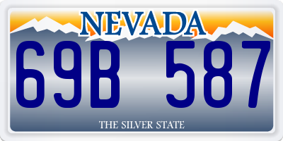 NV license plate 69B587