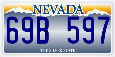 NV license plate 69B597