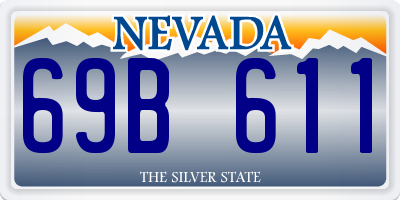 NV license plate 69B611