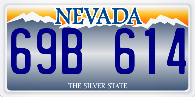 NV license plate 69B614