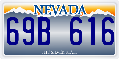 NV license plate 69B616