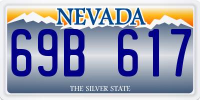 NV license plate 69B617