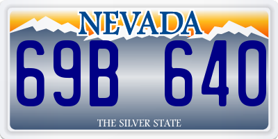 NV license plate 69B640
