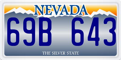 NV license plate 69B643