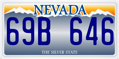 NV license plate 69B646