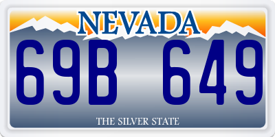NV license plate 69B649