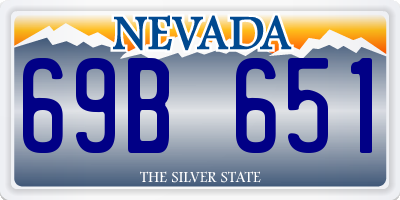 NV license plate 69B651