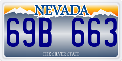 NV license plate 69B663