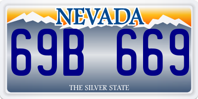 NV license plate 69B669