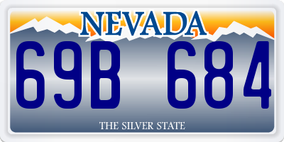 NV license plate 69B684