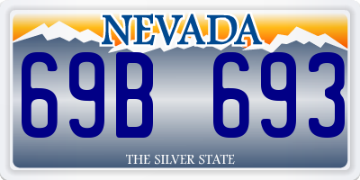 NV license plate 69B693